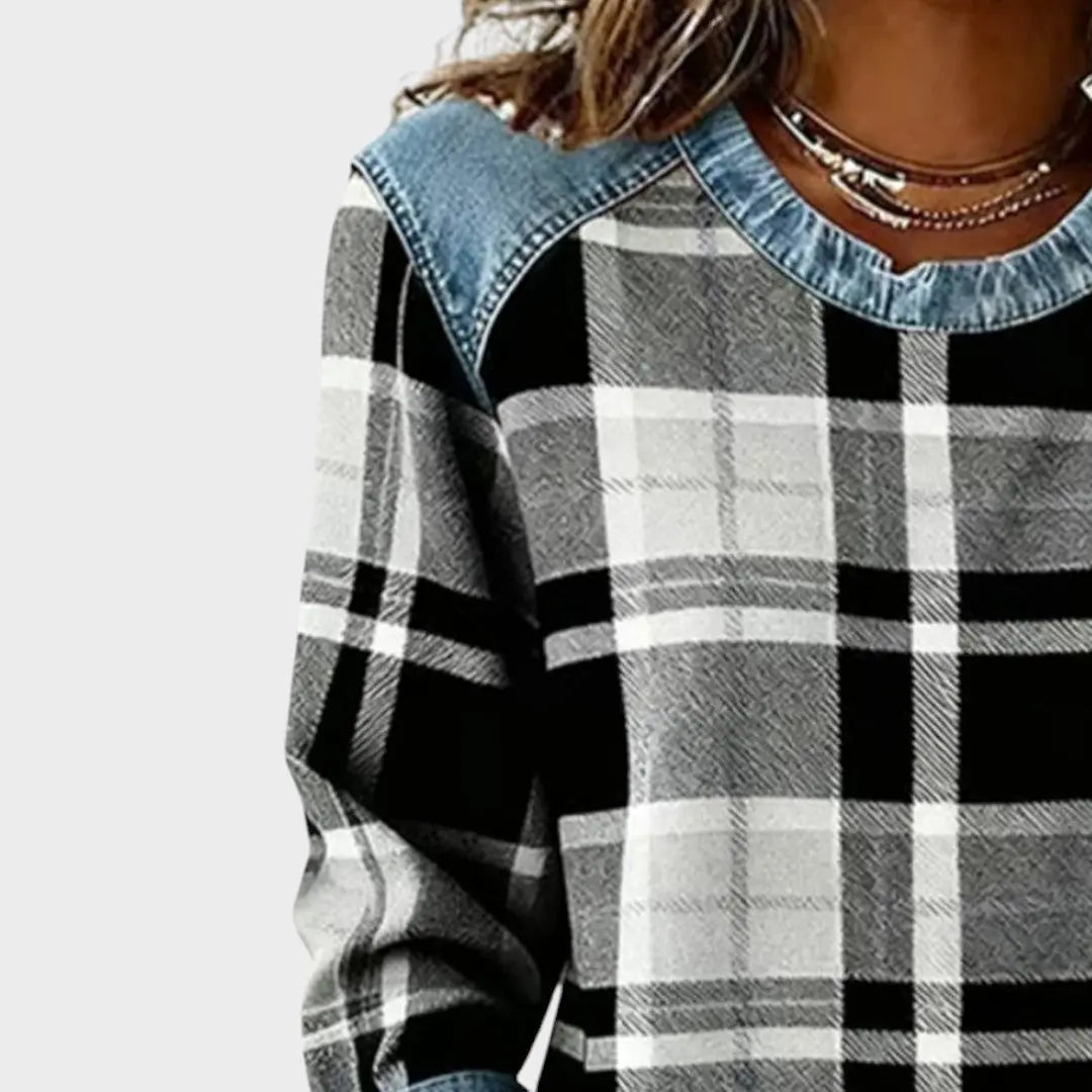 Iva | Suéter con Detalles en Denim Alba Madrid