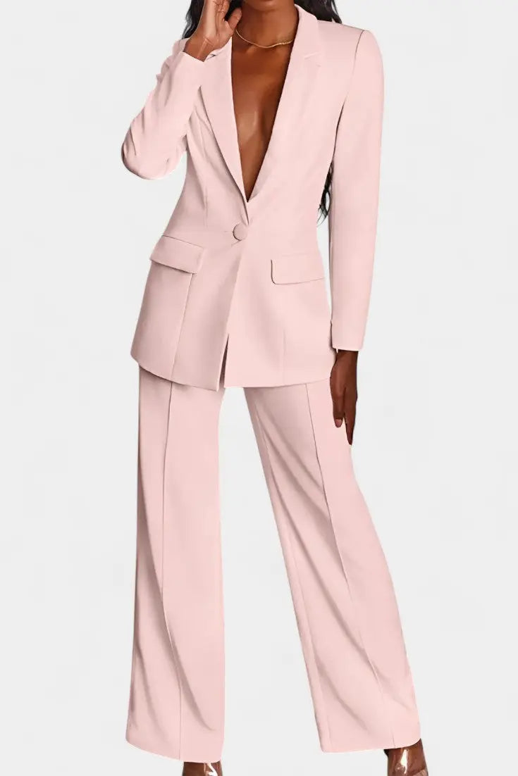 Marnie Conjunto de Blazer a Medida y Pantalones de Pierna Ancha Alba Madrid