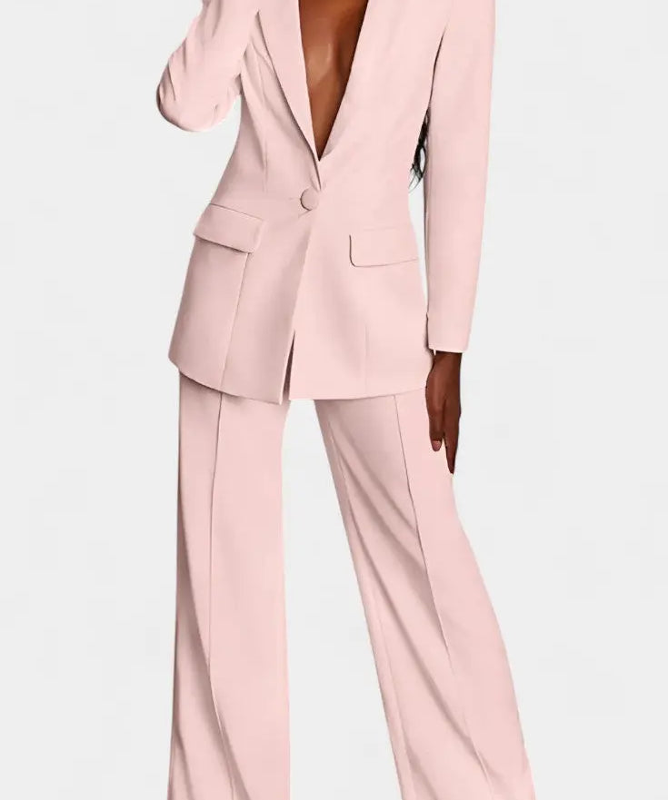 Marnie Conjunto de Blazer a Medida y Pantalones de Pierna Ancha Alba Madrid