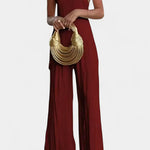 Pilarica Conjunto Plisado con Top Asimétrico Halter y Pantalón Fluido Alba Madrid