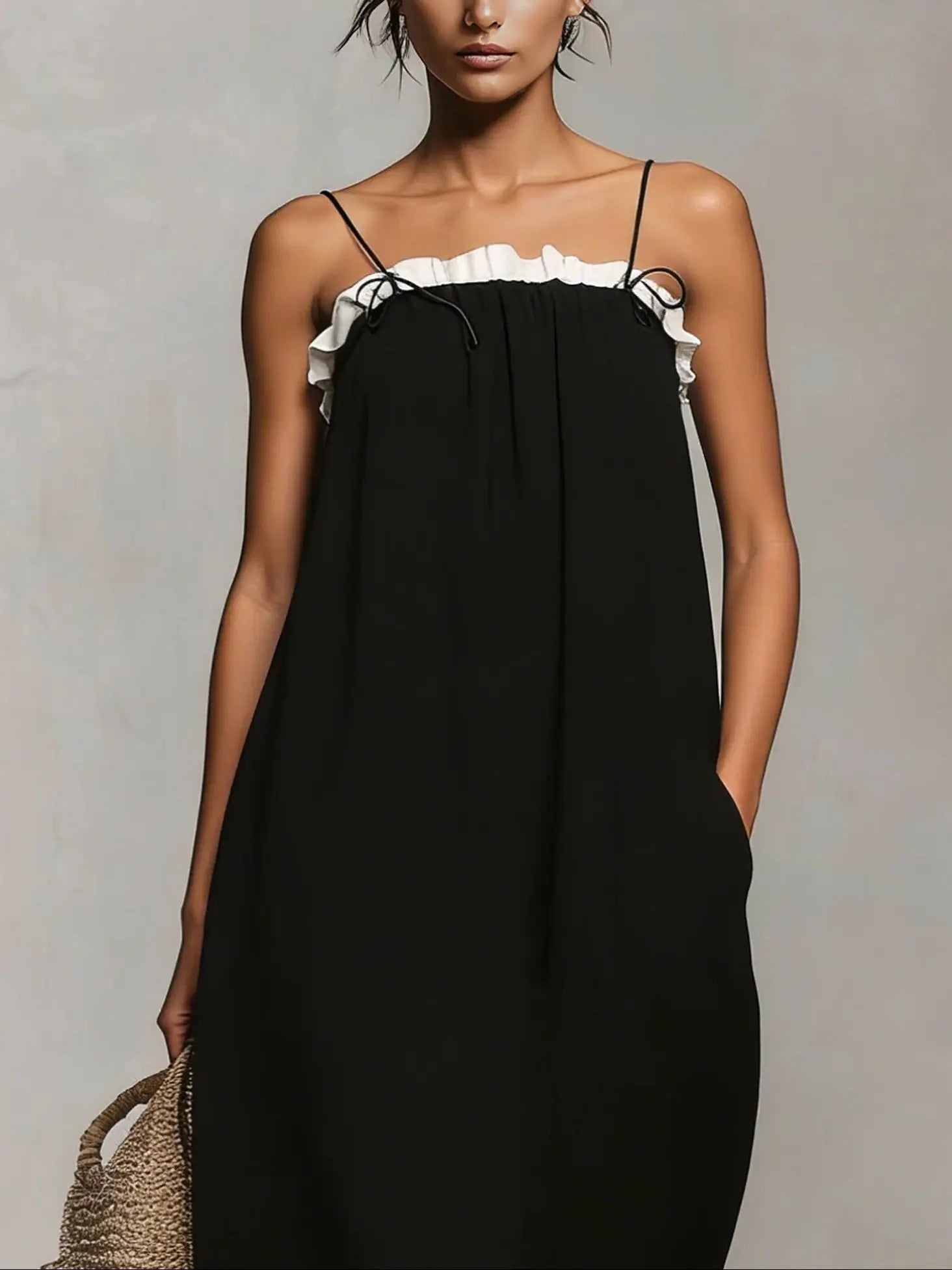 Carmen | Vestido Maxi con Bloques de Colores y Tirantes de Espagueti Alba Madrid