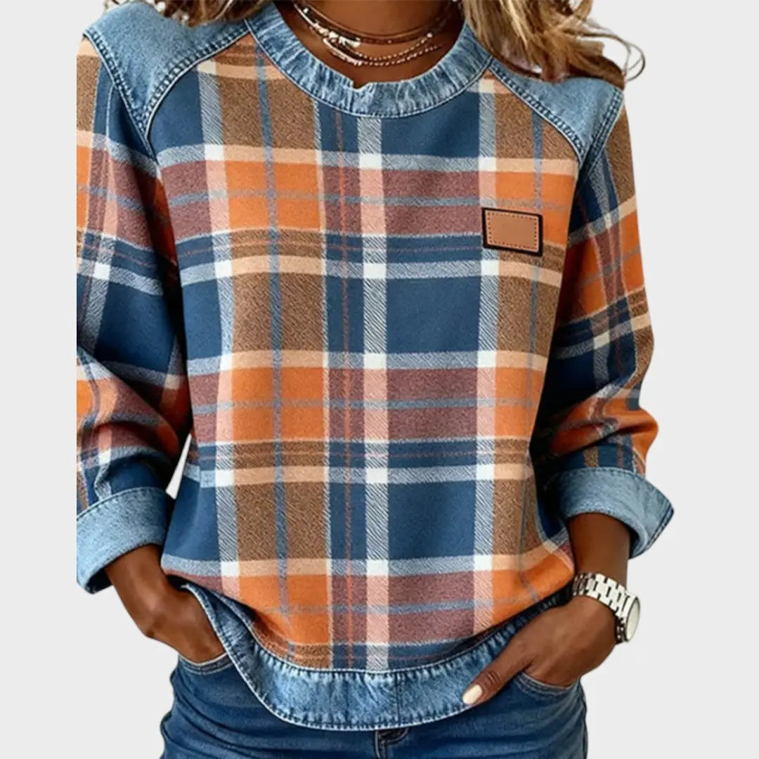 Iva | Suéter con Detalles en Denim Alba Madrid