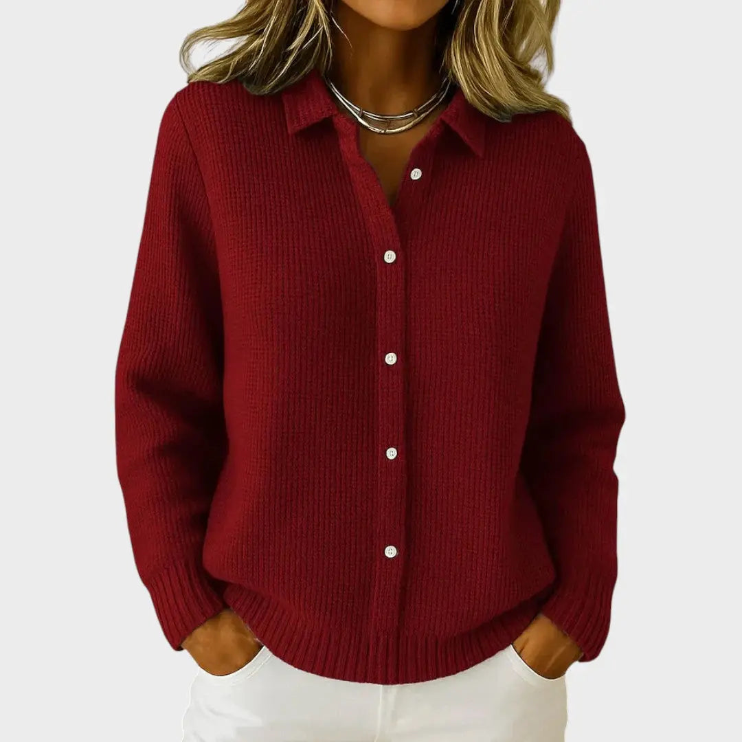 Clara |  Cárdigan Casual de Malla Alba Madrid