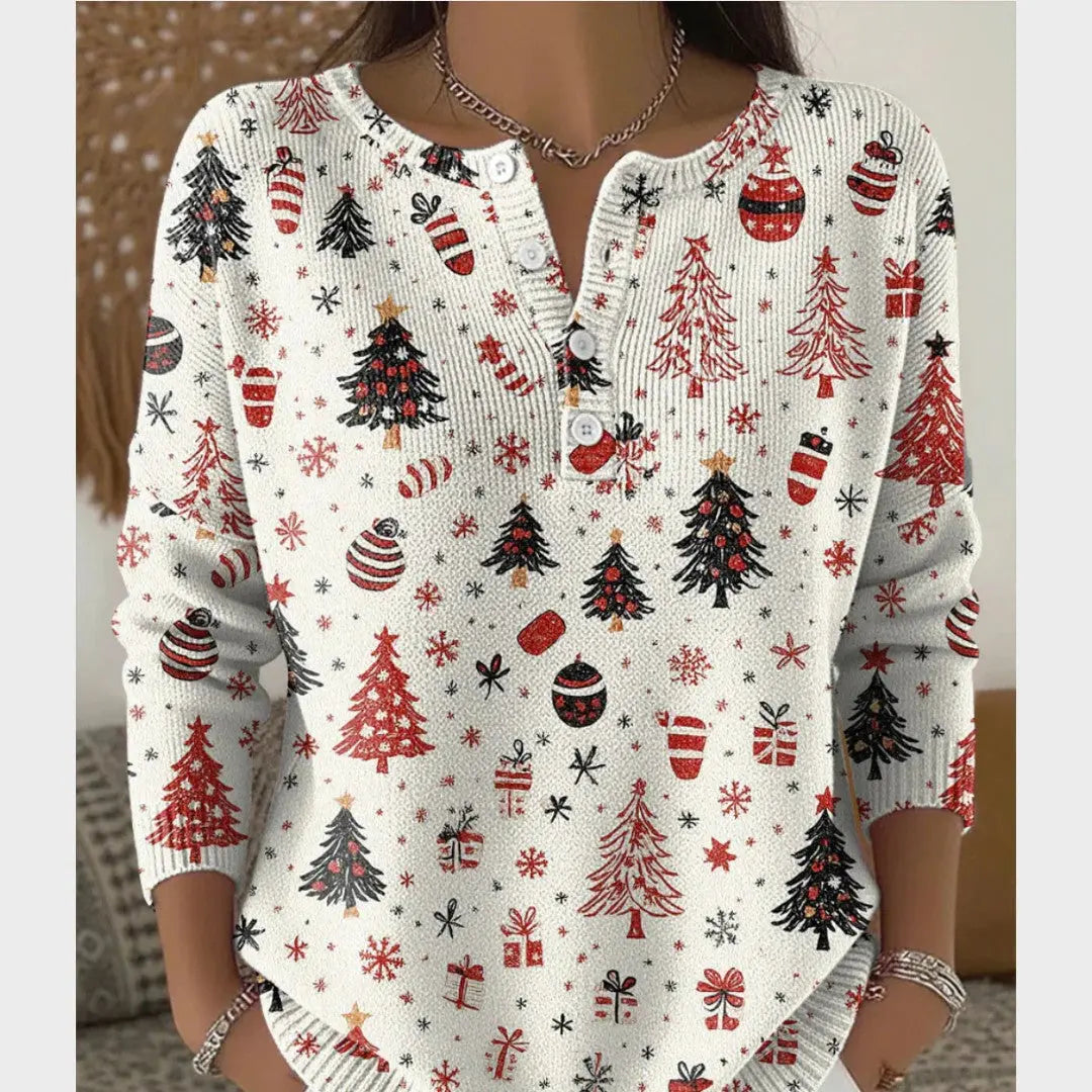 Cris | Suéter Navideño con Botones Alba Madrid