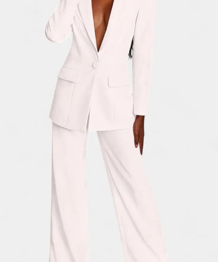 Marnie Conjunto de Blazer a Medida y Pantalones de Pierna Ancha Alba Madrid