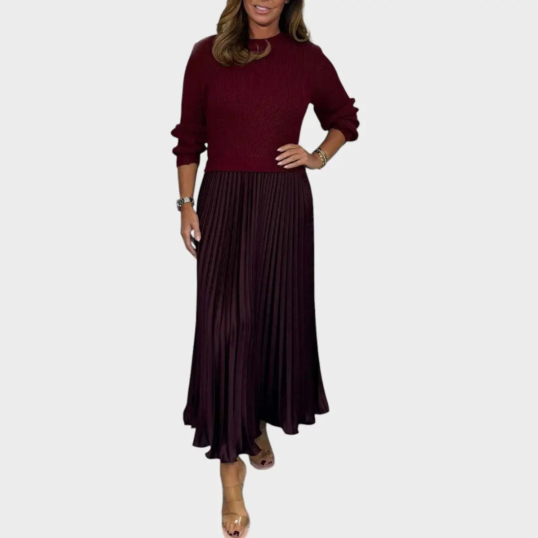 Anabela | Conjunto de Suéter y Falda Plisada Alba Madrid