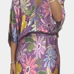 Shae Conjunto Suave de Blusa y Falda de Cola de Pez Floral Alba Madrid