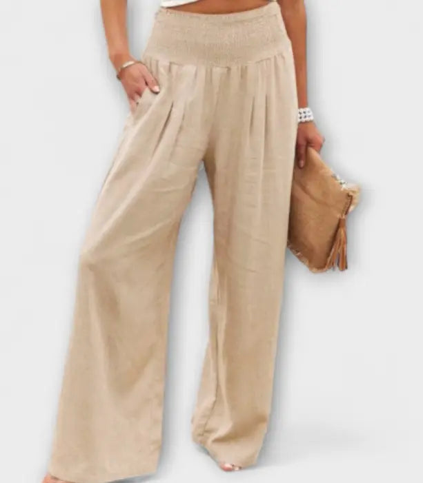 Thearya - Pantalones Casual de Lino Sueltos Alba Madrid