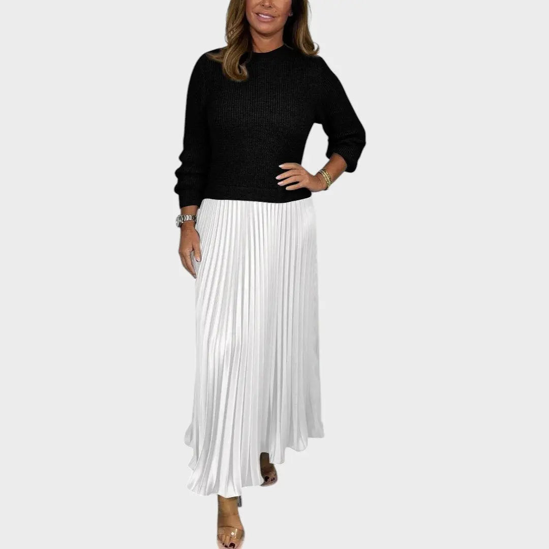 Anabela | Conjunto de Suéter y Falda Plisada Alba Madrid