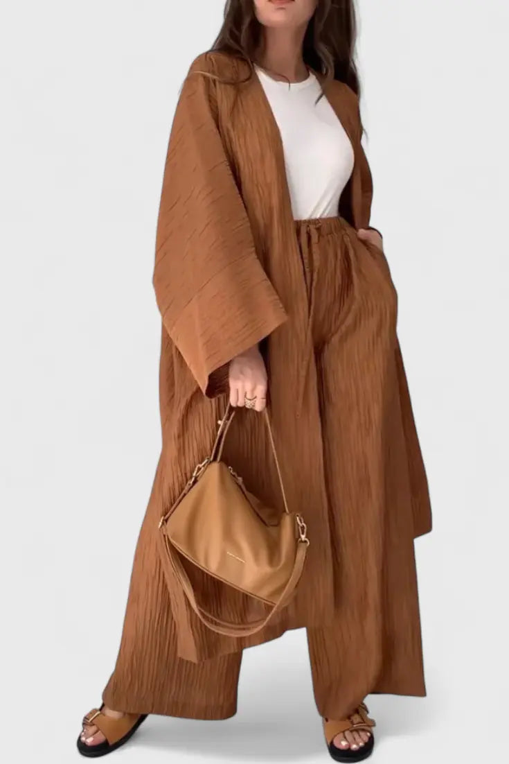 Caspian Conjunto Relajado de Dos Piezas con Kimono Largo Alba Madrid
