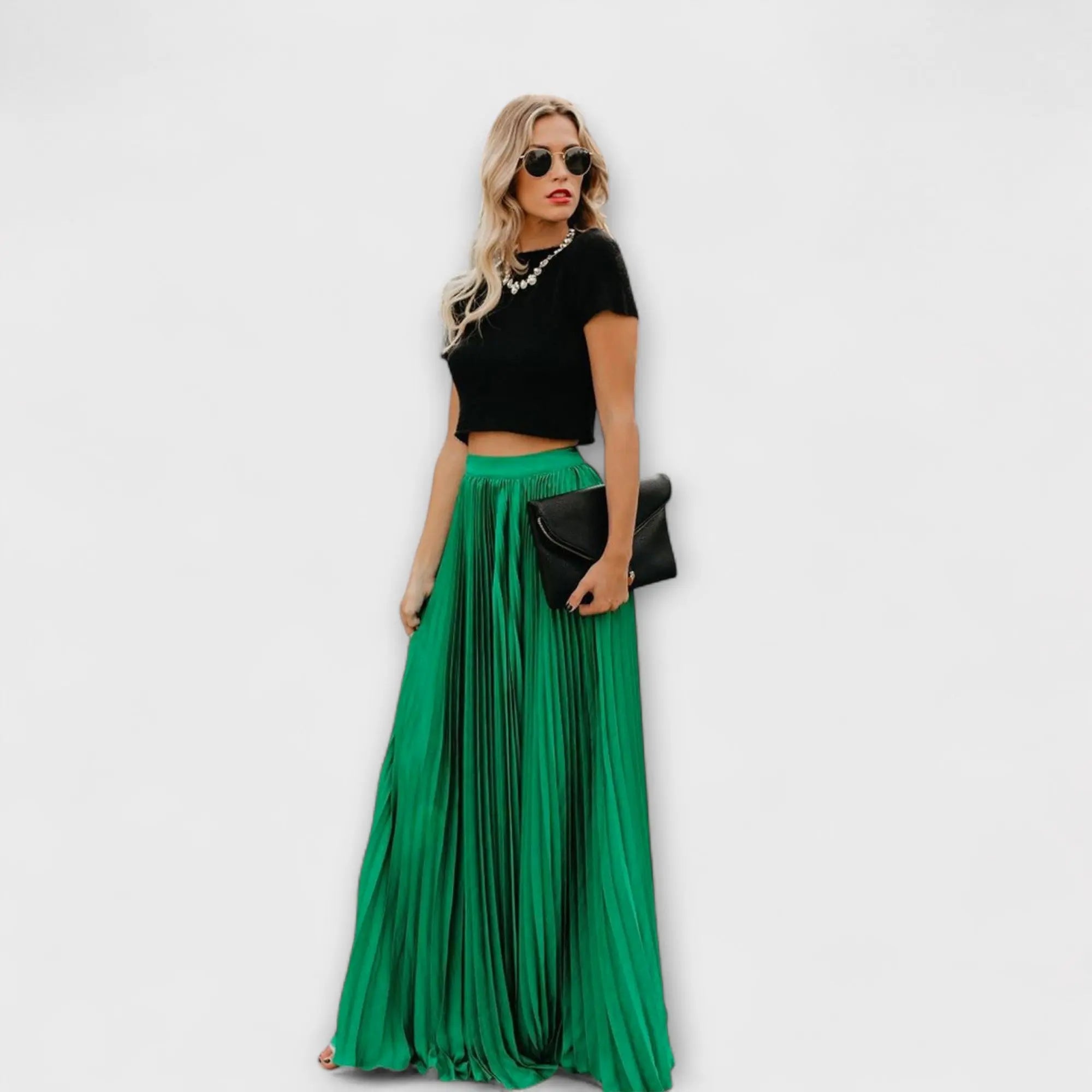 Jimena | Ligera Falda Maxi Plisada Alba Madrid