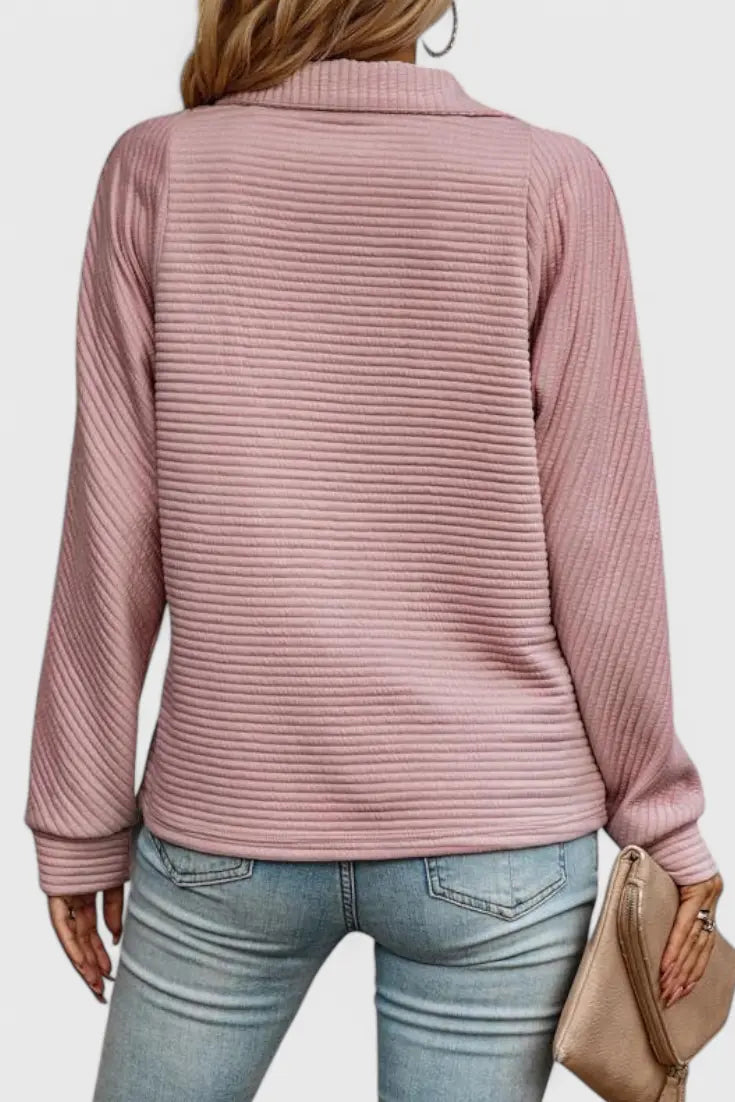 Helene Jersey de Cuello en V con Cremallera y Manga Larga Alba Madrid