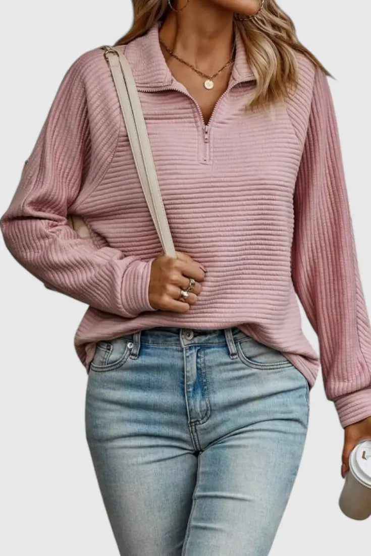 Helene Jersey de Cuello en V con Cremallera y Manga Larga Alba Madrid