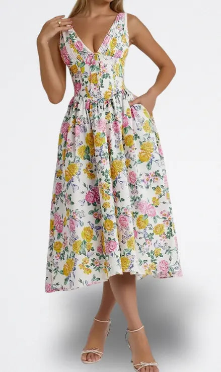 Pilar - Elegante Vestido Floral Alba Madrid