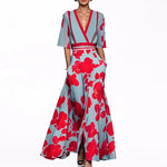 Valentina | Vestido Maxi Elegante con Escote Profundo Alba Madrid