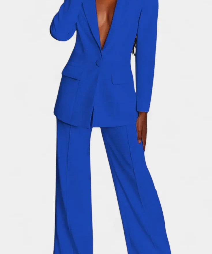 Marnie Conjunto de Blazer a Medida y Pantalones de Pierna Ancha Alba Madrid