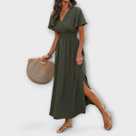 Carmen - Vestido de Manga Larga con Escote en V Alba Madrid