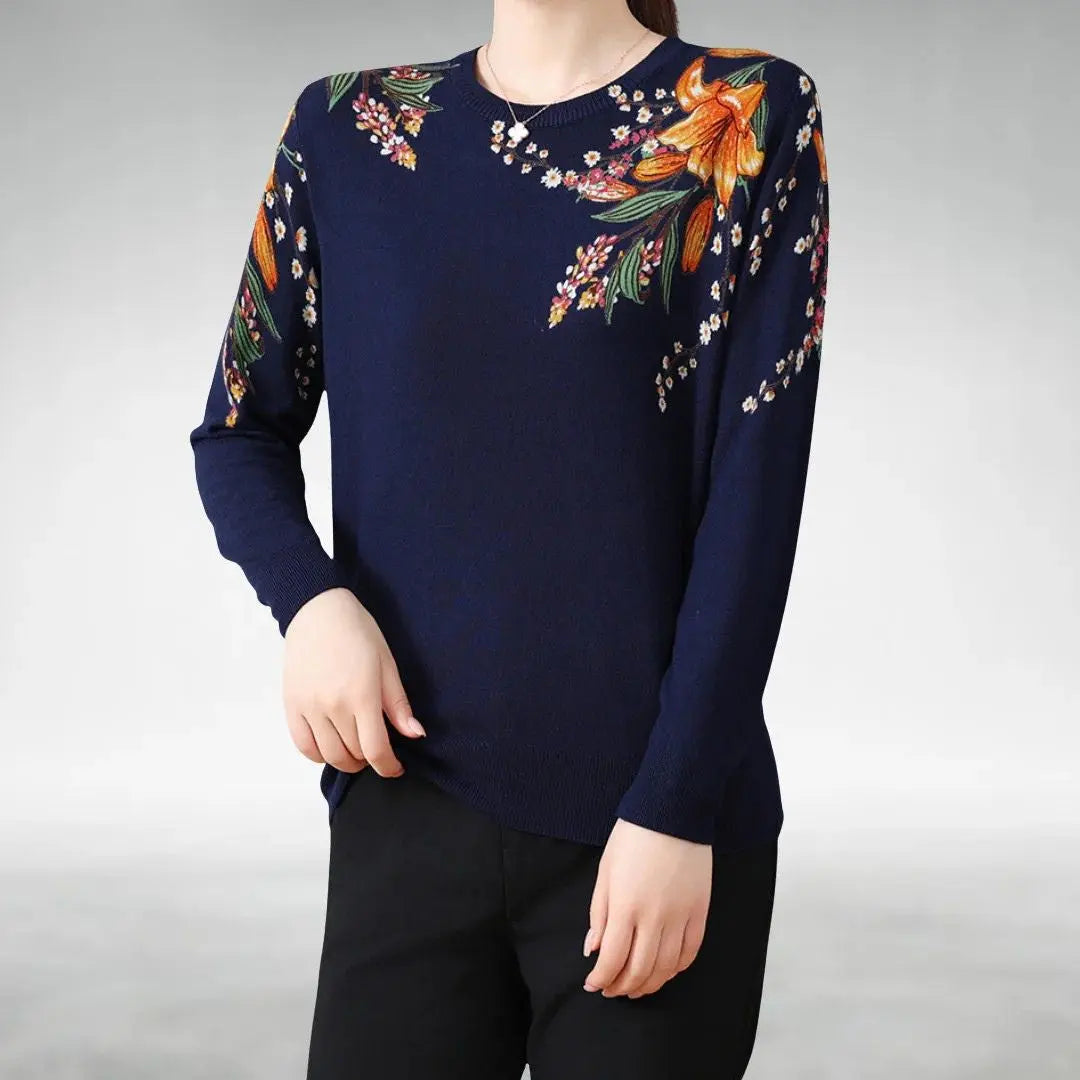 Maravella™ Suéter Elegante de Punto Floral Alba Madrid