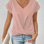 Elena | Blusa con escote en V y detalle de botón Alba Madrid