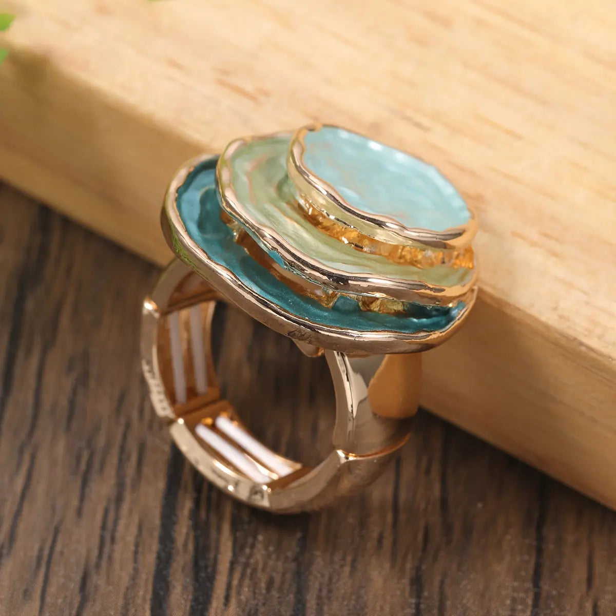 Anillo de esmalte boho de tres capas Alba Madrid