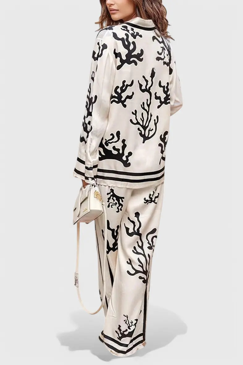 Nazaret Conjunto de Pierna Ancha con Estampado Artístico Alba Madrid