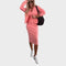 Karin | Conjunto de Vestido Midi Y Chaqueta Bomber De Canalé Alba Madrid
