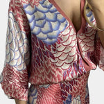 Shae Conjunto Suave de Blusa y Falda de Cola de Pez Floral Alba Madrid