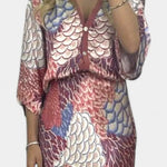 Shae Conjunto Suave de Blusa y Falda de Cola de Pez Floral Alba Madrid