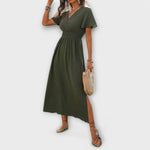 Carmen - Vestido de Manga Larga con Escote en V Alba Madrid