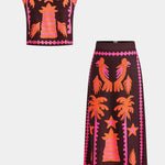 Sloan Conjunto de Top y Falda Recortada Coconut Palm Alba Madrid