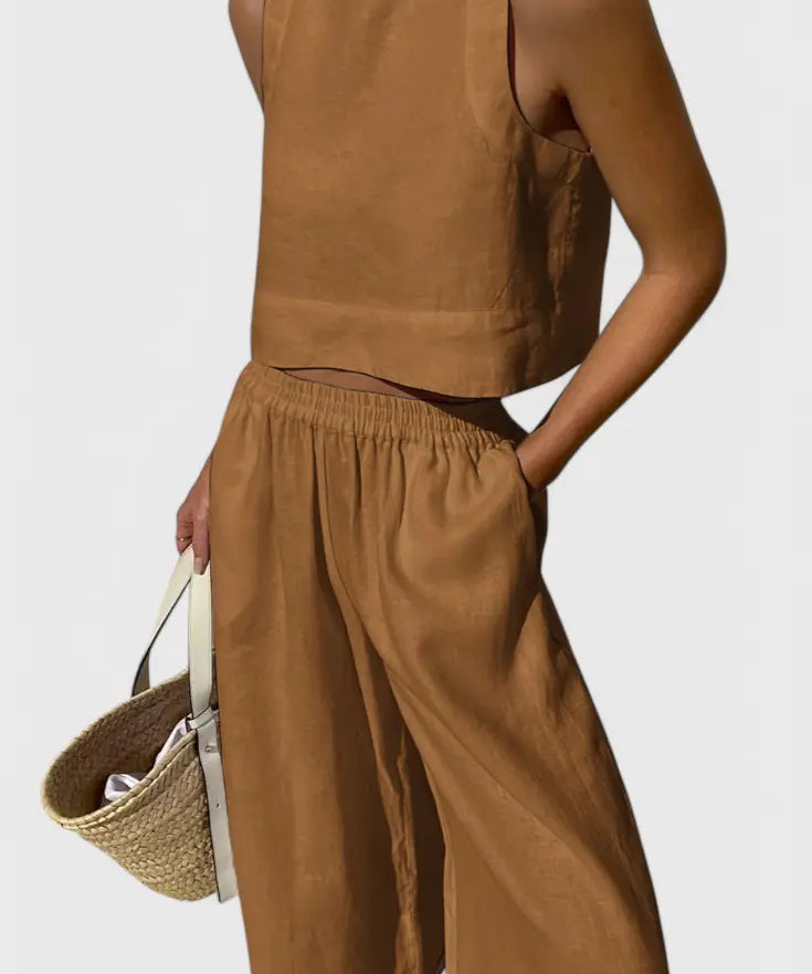 Avelina Conjunto Minimalista en Algodón y Lino Ligero Alba Madrid