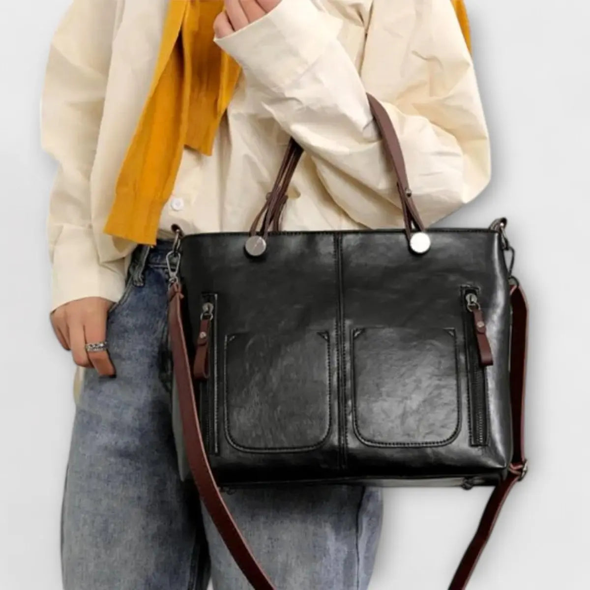 Austėja™ - Bolso de cuero elegante Alba Madrid