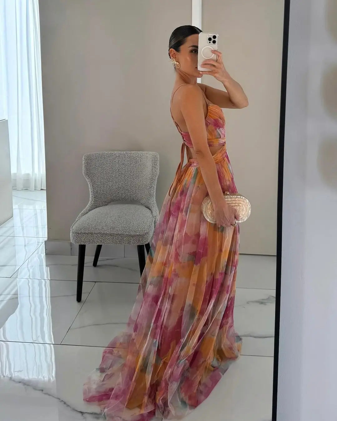 Giselle | Maxi vestido encantador con estampado floral Alba Madrid