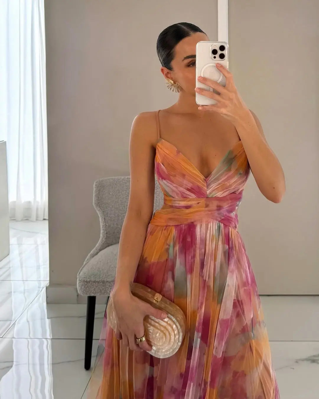 Giselle | Maxi vestido encantador con estampado floral Alba Madrid