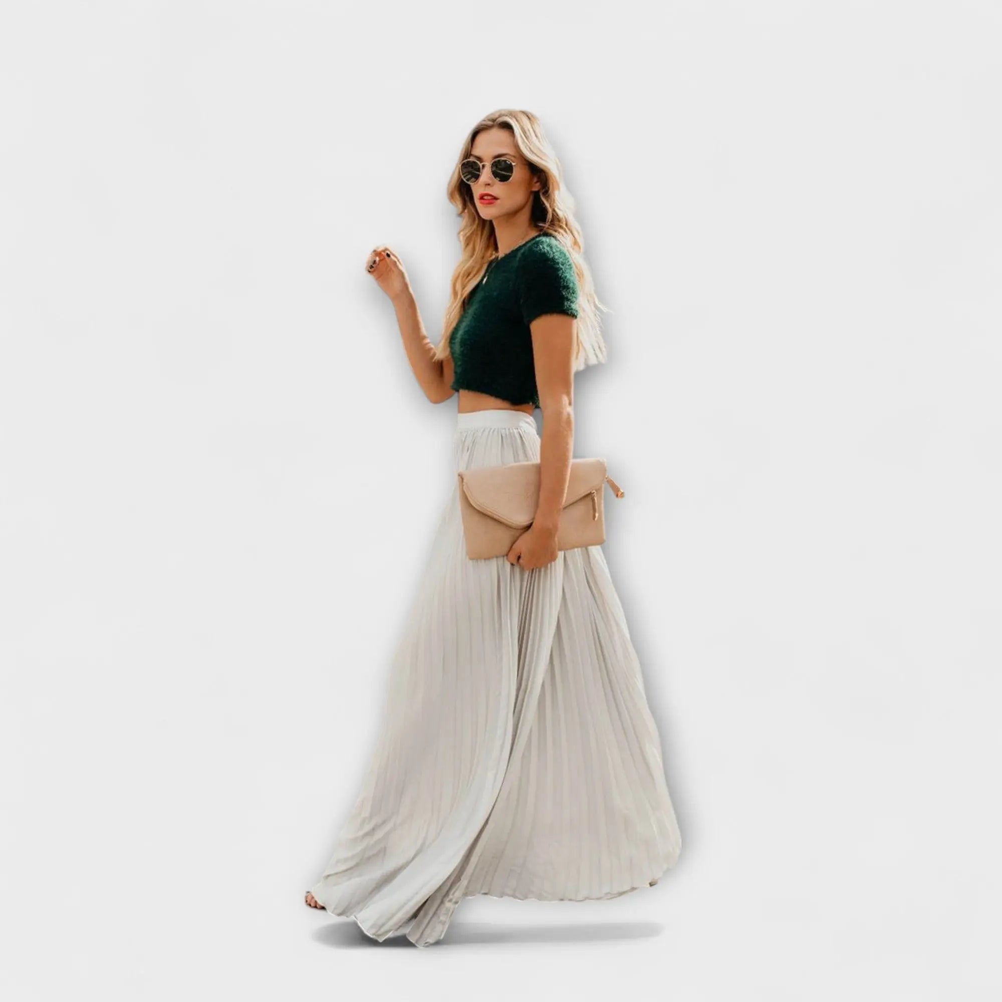Jimena | Ligera Falda Maxi Plisada Alba Madrid