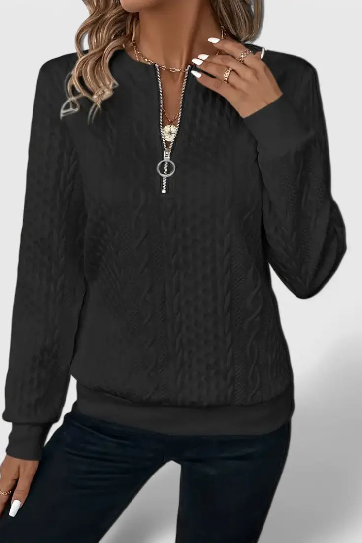 Zoey | Jersey de Punto con Cremallera Suave Alba Madrid