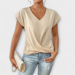 Elena | Blusa con escote en V y detalle de botón Alba Madrid