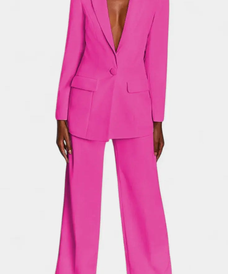 Marnie Conjunto de Blazer a Medida y Pantalones de Pierna Ancha Alba Madrid