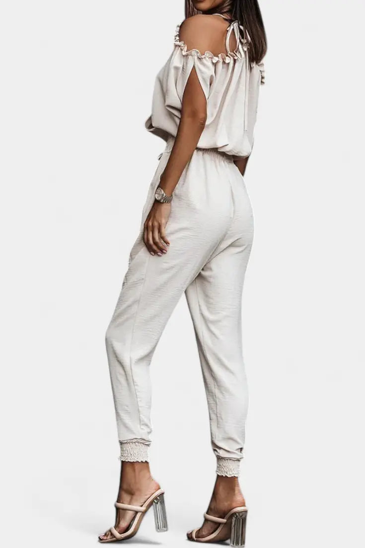 Solene Mono Casual con Hombros Descubiertos y Cintura Elástica Alba Madrid