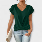 Elena | Blusa con escote en V y detalle de botón Alba Madrid