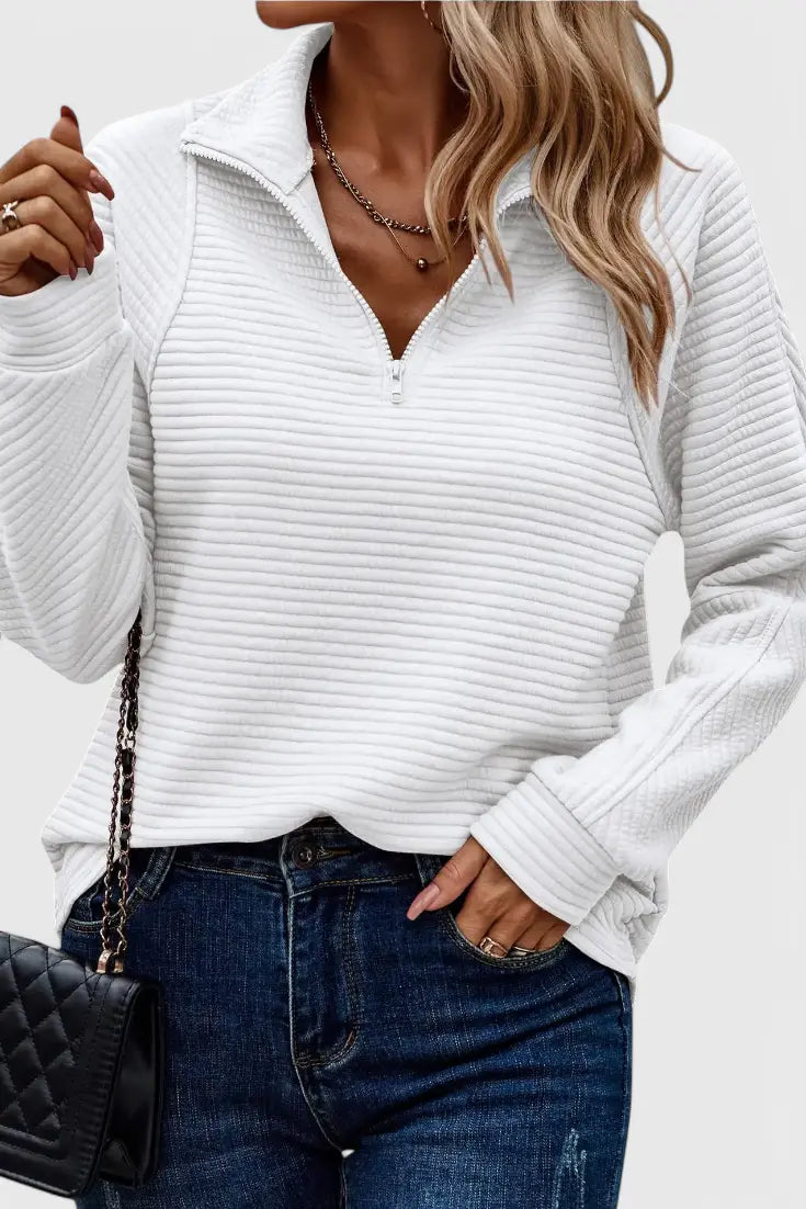Helene Jersey de Cuello en V con Cremallera y Manga Larga Alba Madrid