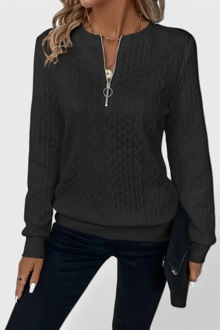 Zoey Jersey de Punto con Cremallera Suave Alba Madrid