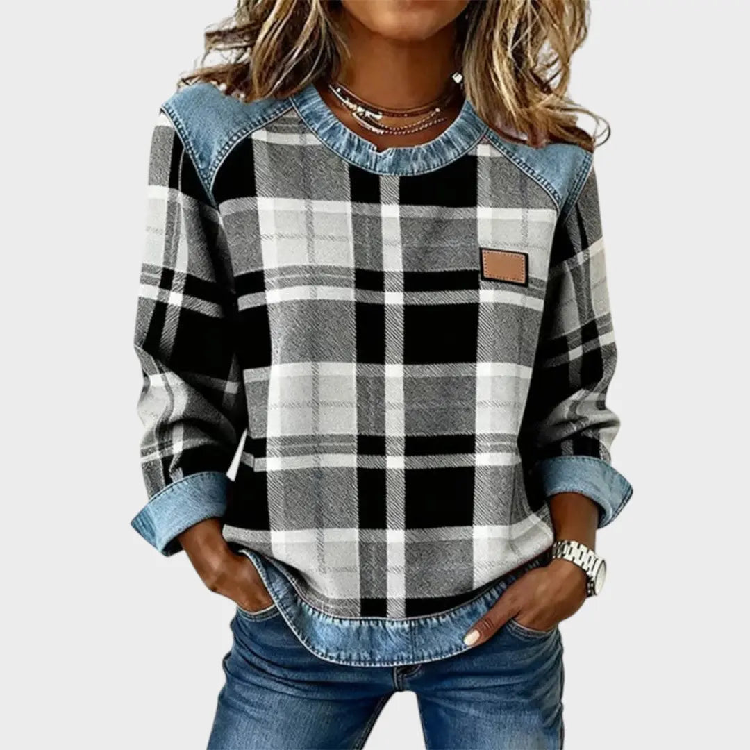 Iva | Suéter con Detalles en Denim Alba Madrid