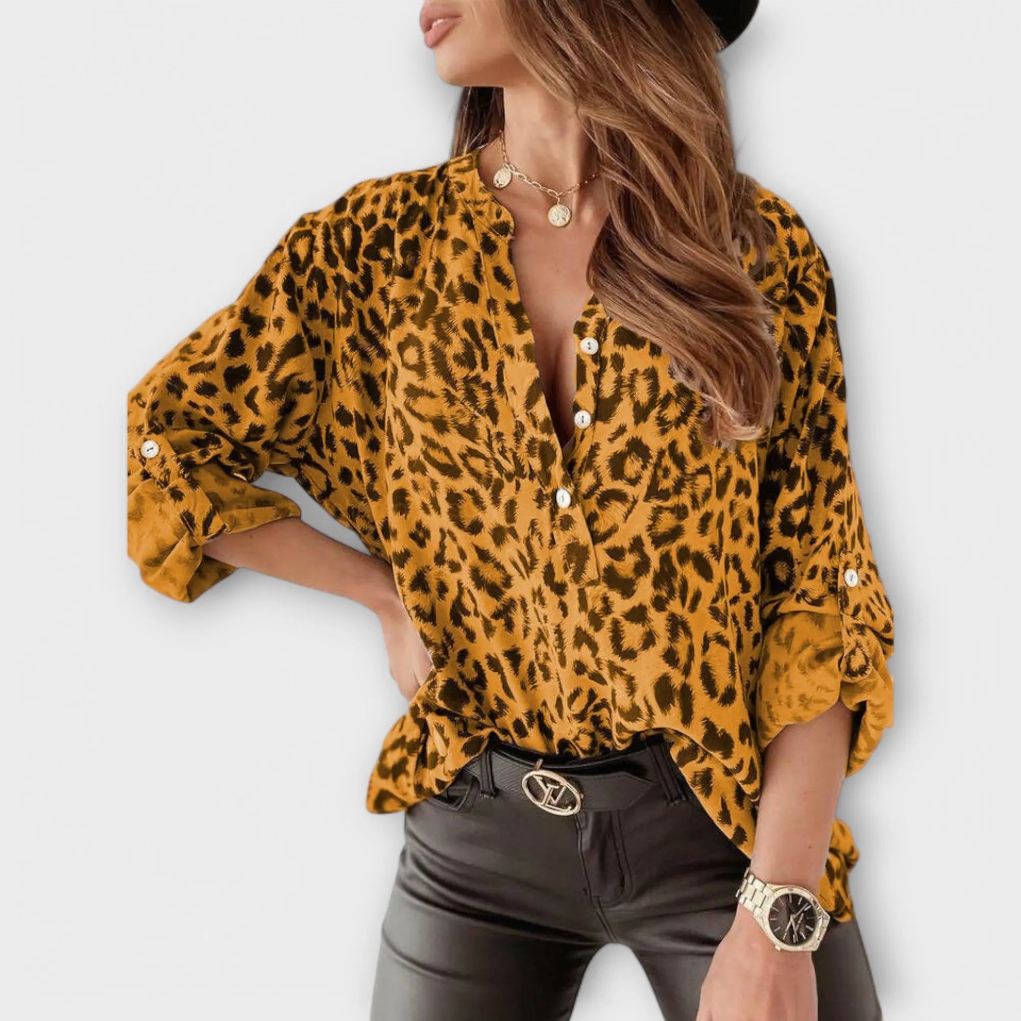 Patricia | Blusa Trendy con Estampado de Leopardo Alba Madrid