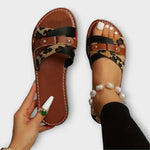 Sandalias de leopardo con tiras cruzadas Alba Madrid