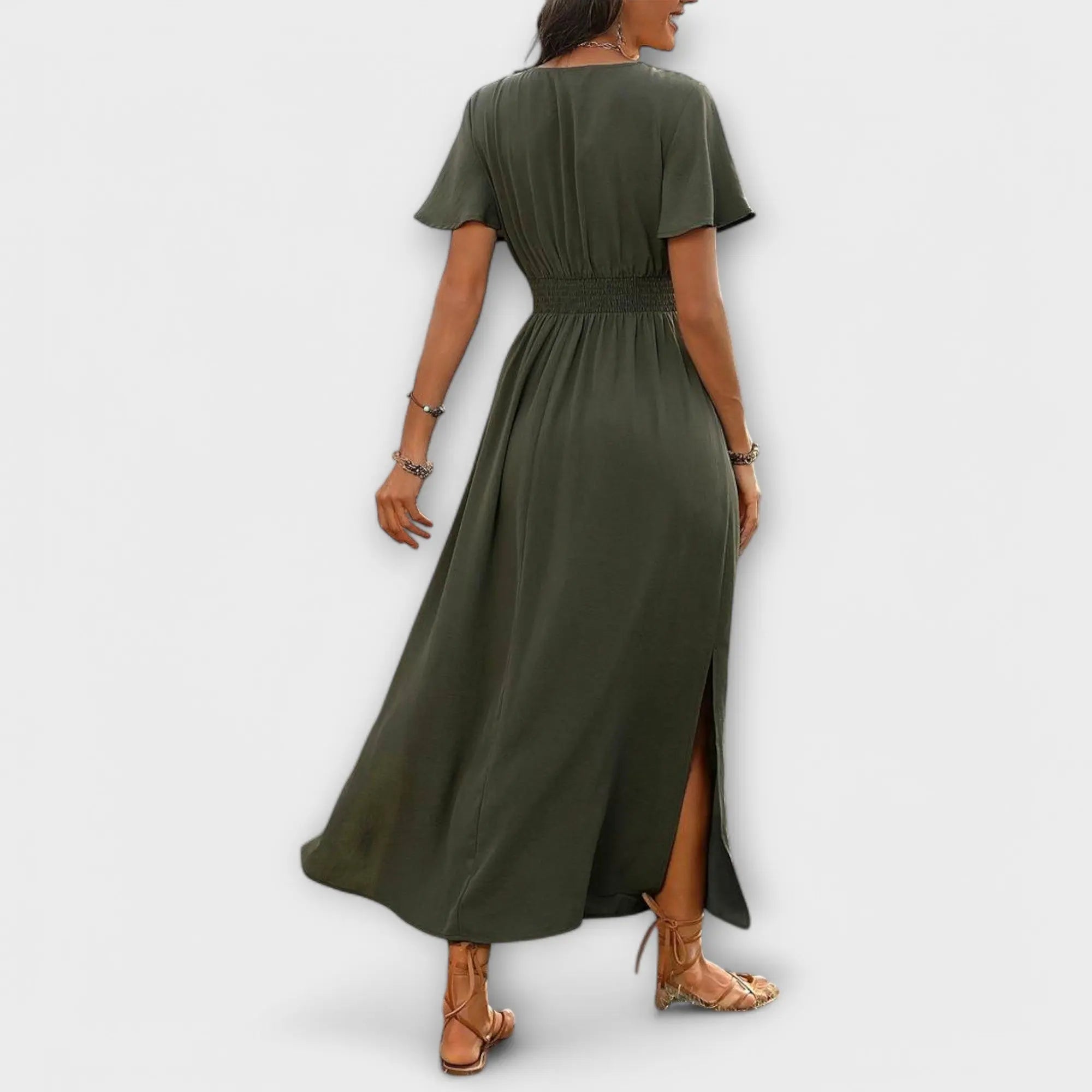 Carmen - Vestido de Manga Larga con Escote en V Alba Madrid