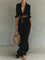 Carmen | Vestido maxi con solapa y cinturón en la cintura Alba Madrid
