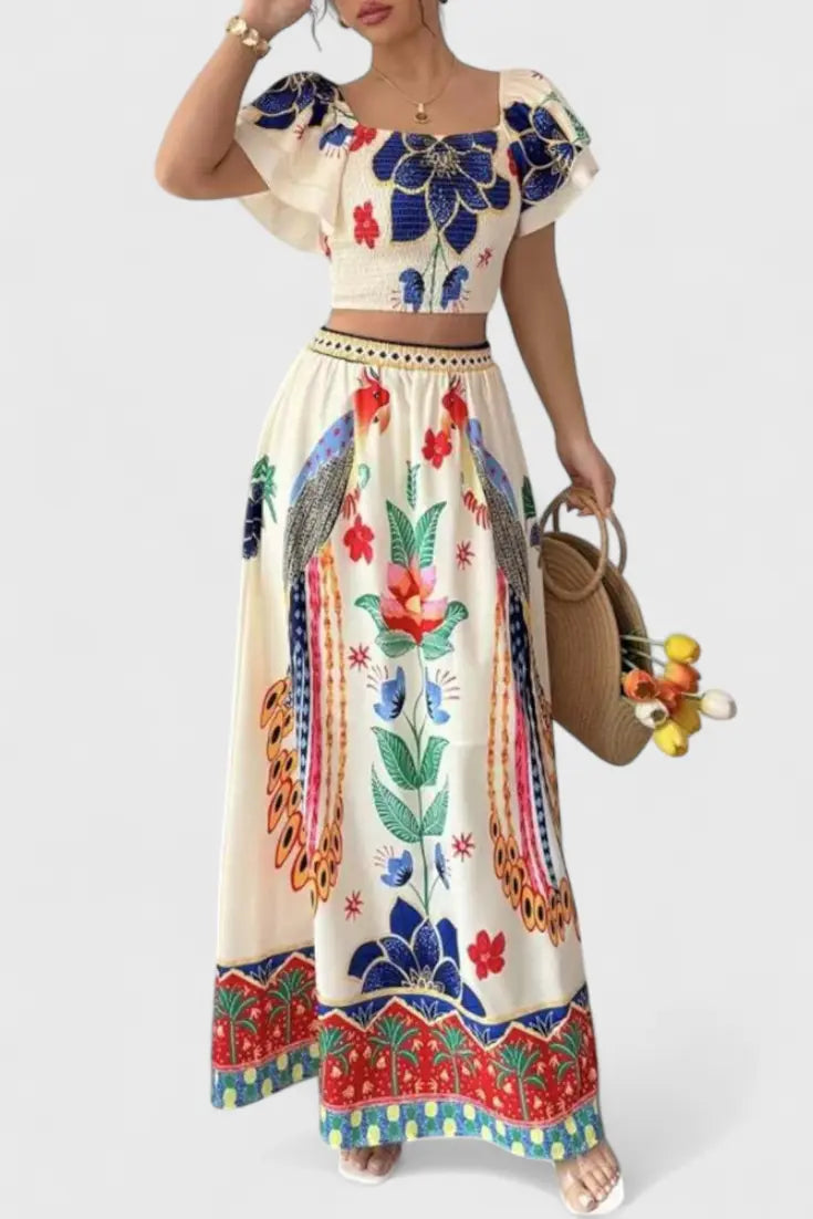 Itzel Conjunto Bohemio con Estampado Étnico Alba Madrid