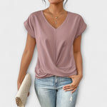 Elena | Blusa con escote en V y detalle de botón Alba Madrid