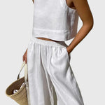 Avelina Conjunto Minimalista en Algodón y Lino Ligero Alba Madrid